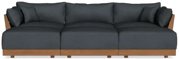 Modular Bondi Espresso 3-Seater Daybed Sofa Sectional in Stone Gray | Classic Blend