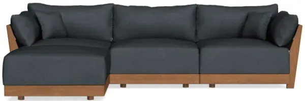 Modular Bondi Espresso 3-Seater Sectional in Stone Gray | Memory Foam Blend