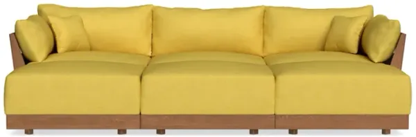 Modular Bondi Espresso 3-Seater Daybed Sofa Sectional in Daffodil | Classic Blend