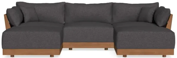 Modular Bondi Espresso 3-Seater U-Sectional in Heathered Slate | Memory Foam Blend