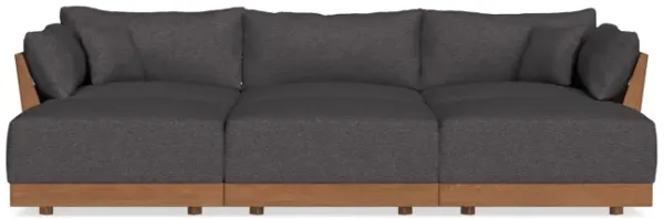 Modular Bondi Espresso 3-Seater Daybed Sofa Sectional in Heathered Slate | Classic Blend