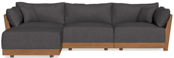 Modular Bondi Espresso 3-Seater Sectional in Heathered Slate | Memory Foam Blend