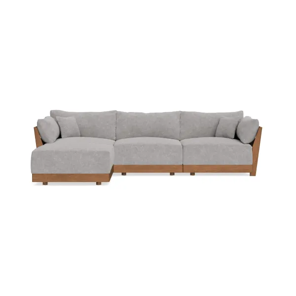 Modular Bondi Espresso 3-Seater Sectional in Silver Gray | Memory Foam Blend