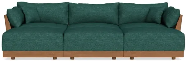 Modular Bondi Espresso 3-Seater Daybed Sofa Sectional in Forest Green | Classic Blend
