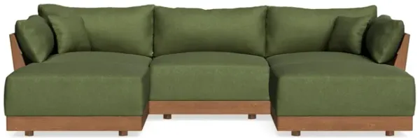 Modular Bondi Espresso 3-Seater U-Sectional in Fern | Memory Foam Blend