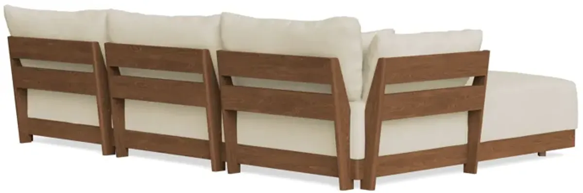 Modular Bondi Espresso 3-Seater Daybed Sofa Sectional in Mascarpone | Classic Blend