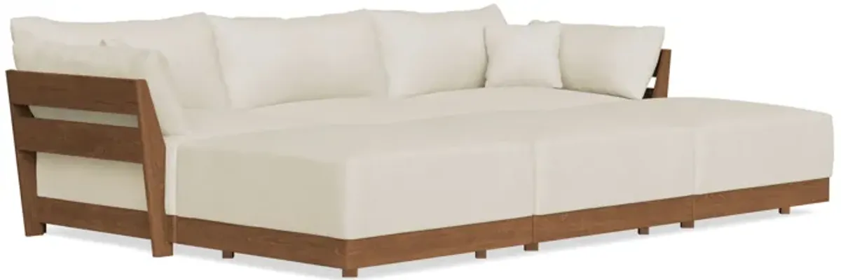 Modular Bondi Espresso 3-Seater Daybed Sofa Sectional in Mascarpone | Classic Blend