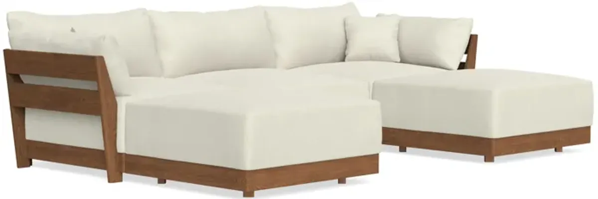 Modular Bondi Espresso 3-Seater U-Sectional in Eggshell | Memory Foam Blend