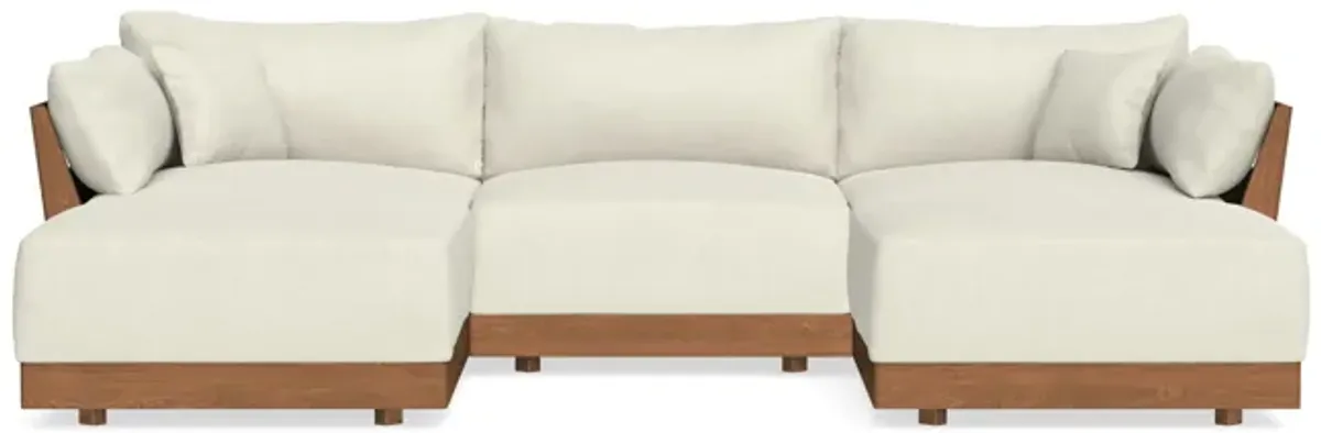 Modular Bondi Espresso 3-Seater U-Sectional in Eggshell | Memory Foam Blend