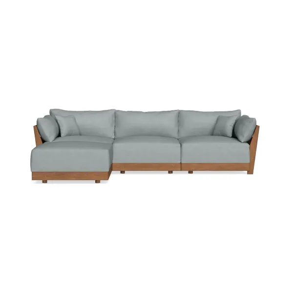 Modular Bondi Espresso 3-Seater Sectional in Light Steel | Classic Blend