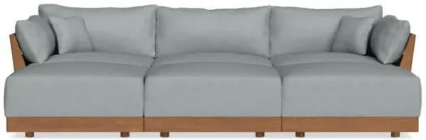 Modular Bondi Espresso 3-Seater Daybed Sofa Sectional in Light Steel | Memory Foam Blend