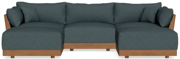Modular Bondi Espresso 3-Seater U-Sectional in Ocean Gray | Memory Foam Blend