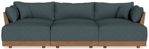 Modular Bondi Espresso 3-Seater Daybed Sofa Sectional in Ocean Gray | Memory Foam Blend