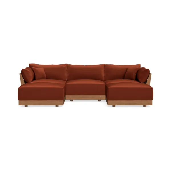 Modular Bondi Espresso 3-Seater U-Sectional in Rust | Classic Blend