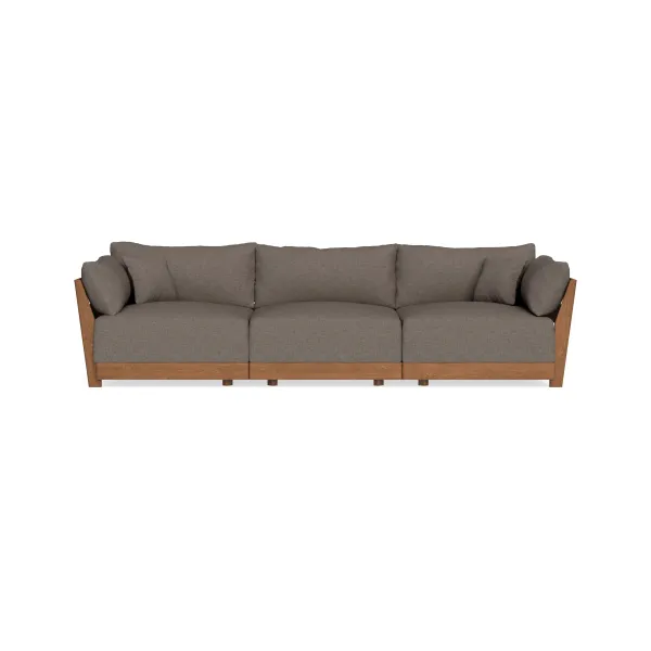 Modular Bondi Espresso 3-Seater Sofa in Smoke | Memory Foam Blend