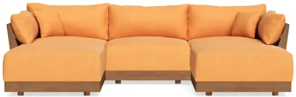 Modular Bondi Espresso 3-Seater U-Sectional in Tangerine | Classic Blend