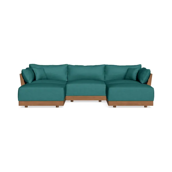 Modular Bondi Espresso 3-Seater U-Sectional in Teal | Classic Blend