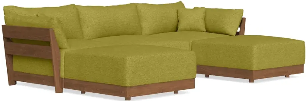 Modular Bondi Espresso 3-Seater U-Sectional in Avocado | Classic Blend