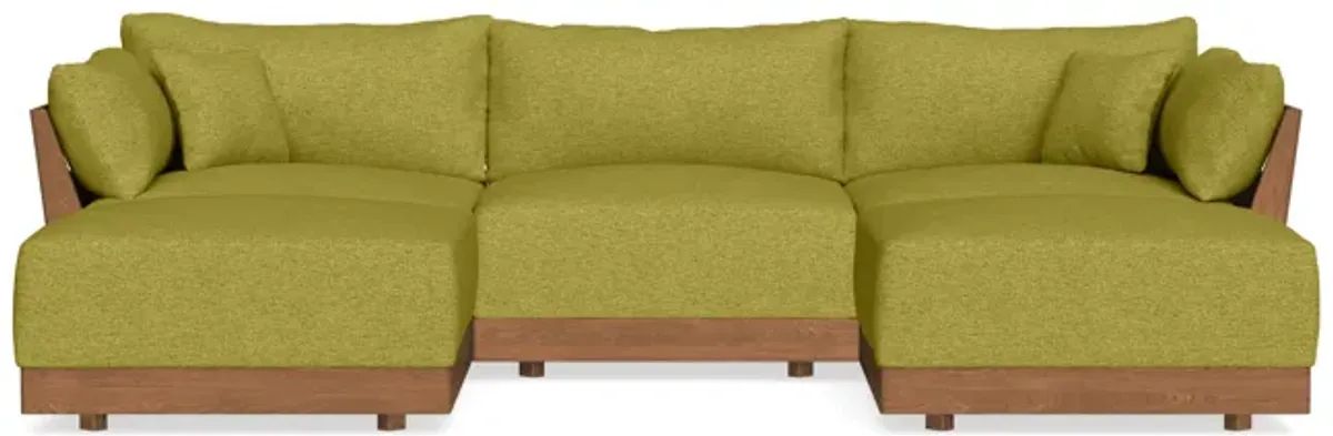 Modular Bondi Espresso 3-Seater U-Sectional in Avocado | Classic Blend