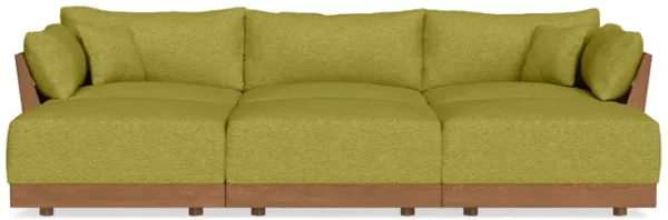 Modular Bondi Espresso 3-Seater Daybed Sofa Sectional in Avocado | Memory Foam Blend