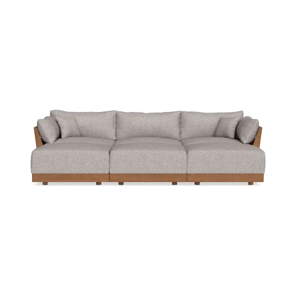 Modular Bondi Espresso 3-Seater Daybed Sofa Sectional in Heathered Taupe | Classic Blend
