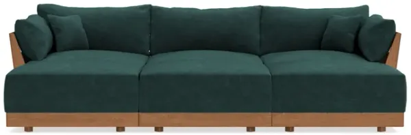 Modular Bondi Espresso 3-Seater Daybed Sofa Sectional in Harbor Blue | Classic Blend