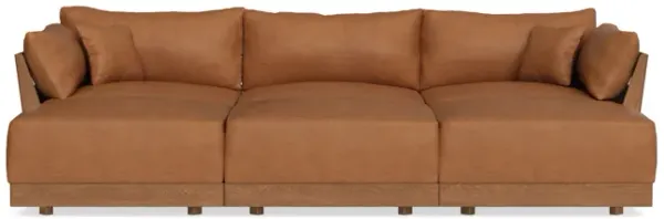 Modular Bondi Espresso 3-Seater Daybed Sofa Sectional in Whiskey | Classic Blend