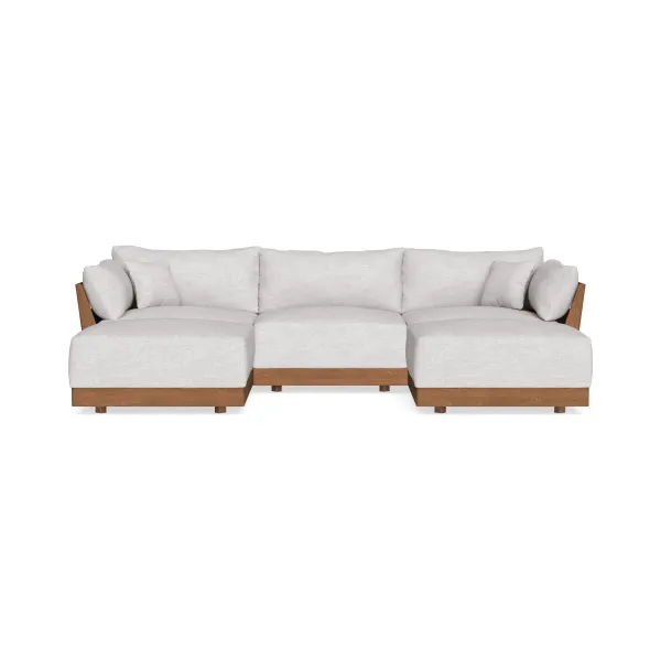 Modular Bondi Espresso 3-Seater U-Sectional in Mist | Classic Blend