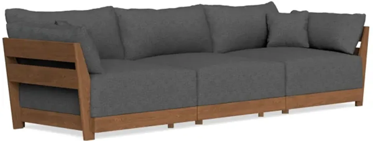 Modular Bondi Espresso 3-Seater Sofa in Pebble | Memory Foam Blend