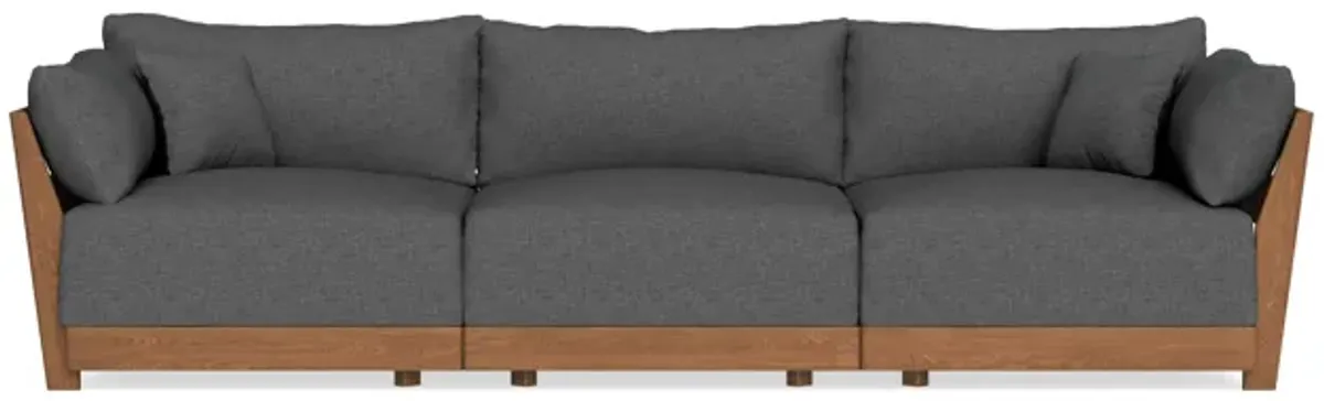 Modular Bondi Espresso 3-Seater Sofa in Pebble | Memory Foam Blend
