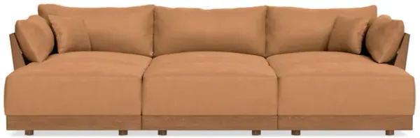 Modular Bondi Espresso 3-Seater Daybed Sofa Sectional in Cheddar | Memory Foam Blend