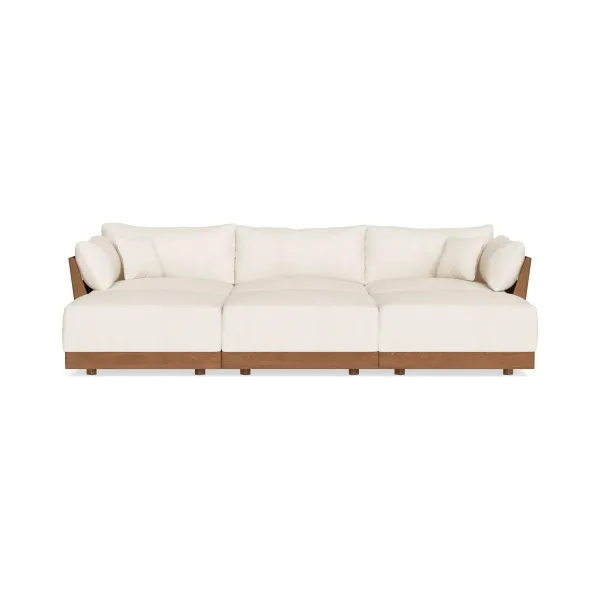 Modular Bondi Espresso 3-Seater Daybed Sofa Sectional in Powder | Memory Foam Blend