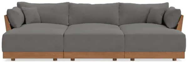 Modular Bondi Espresso 3-Seater Daybed Sofa Sectional in Burnt Ember | Classic Blend