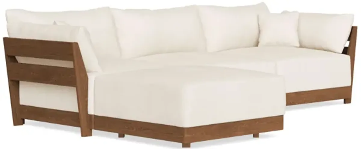 Modular Bondi Espresso 3-Seater Sectional in Powder | Memory Foam Blend