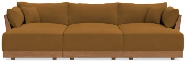 Modular Bondi Espresso 3-Seater Daybed Sofa Sectional in Cognac | Memory Foam Blend