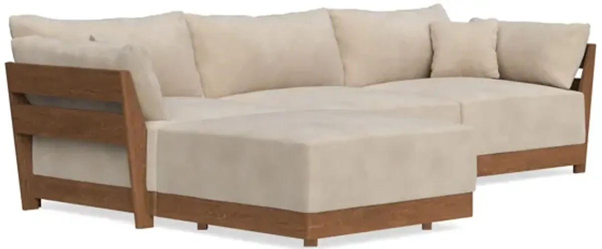 Modular Bondi Espresso 3-Seater Sectional in Oyster | Memory Foam Blend