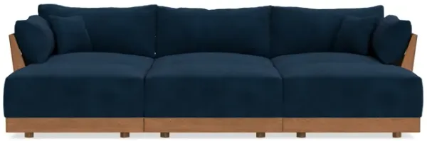 Modular Bondi Espresso 3-Seater Daybed Sofa Sectional in Royal Blue | Memory Foam Blend