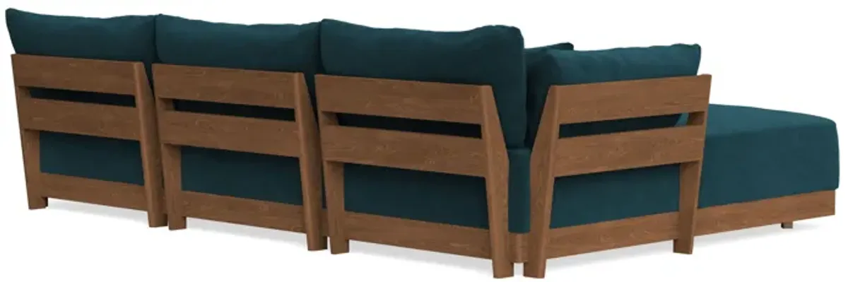 Modular Bondi Espresso 3-Seater U-Sectional in Indigo | Memory Foam Blend