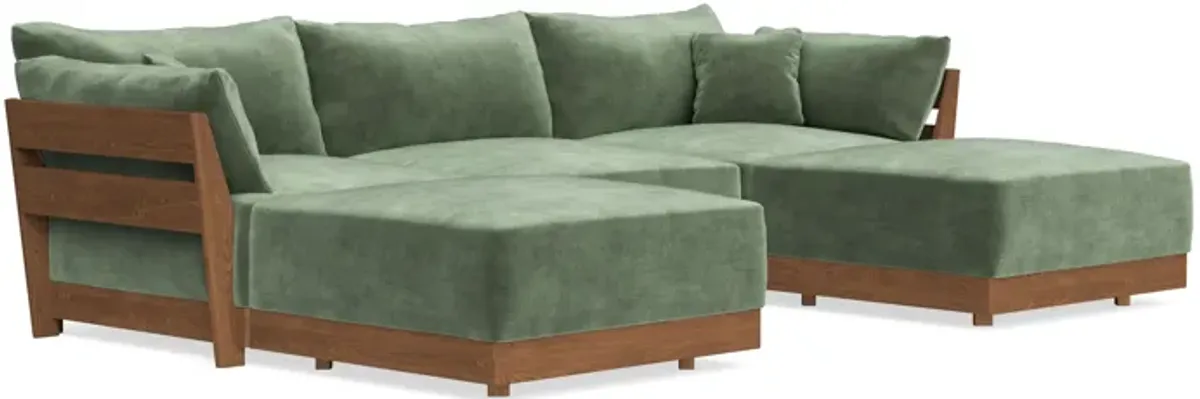 Modular Bondi Espresso 3-Seater U-Sectional in Rosemary | Classic Blend