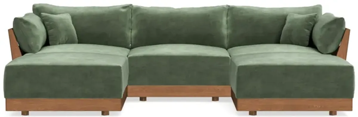 Modular Bondi Espresso 3-Seater U-Sectional in Rosemary | Classic Blend