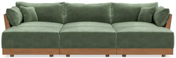 Modular Bondi Espresso 3-Seater Daybed Sofa Sectional in Rosemary | Classic Blend