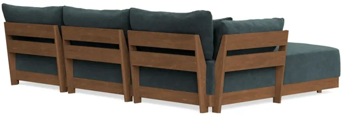 Modular Bondi Espresso 3-Seater Daybed Sofa Sectional in Nightfall | Memory Foam Blend