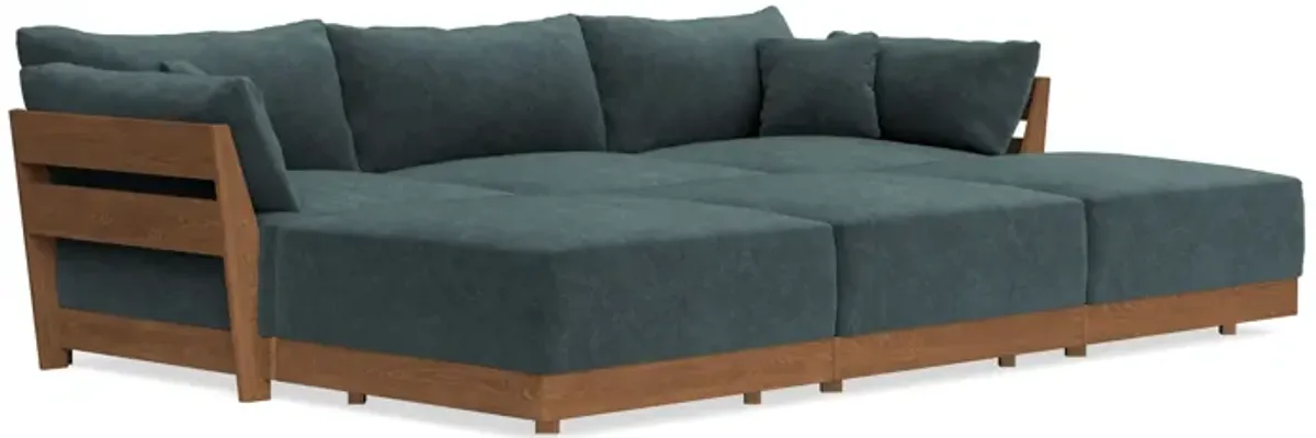Modular Bondi Espresso 3-Seater Daybed Sofa Sectional in Nightfall | Memory Foam Blend