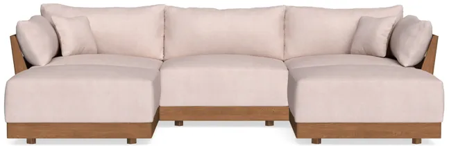 Modular Bondi Espresso 3-Seater U-Sectional in Blush | Memory Foam Blend
