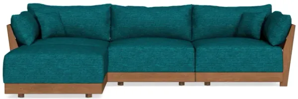 Modular Bondi Espresso 3-Seater Sectional in Marine Teal | Memory Foam Blend