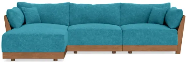 Modular Bondi Espresso 3-Seater Sectional in Blue Topaz | Classic Blend