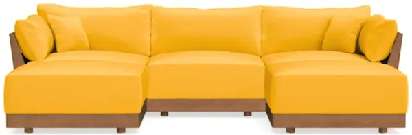 Modular Bondi Espresso 3-Seater U-Sectional in Marigold | Memory Foam Blend