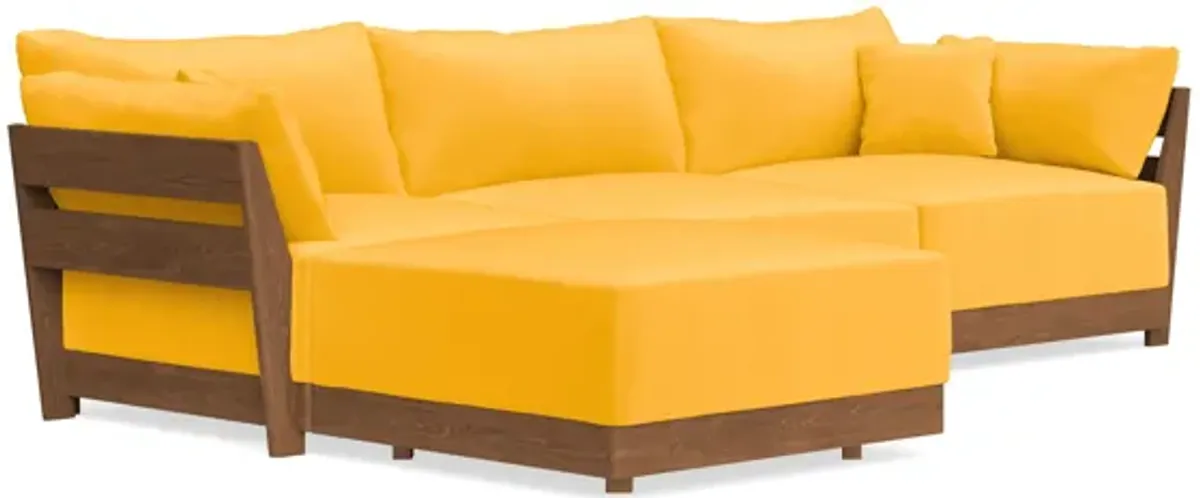 Modular Bondi Espresso 3-Seater Sectional in Marigold | Memory Foam Blend