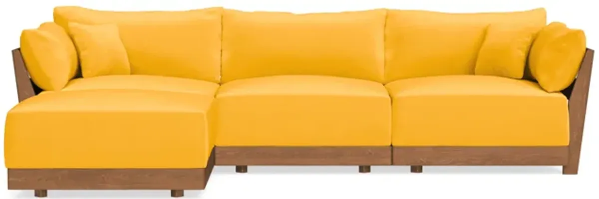 Modular Bondi Espresso 3-Seater Sectional in Marigold | Memory Foam Blend