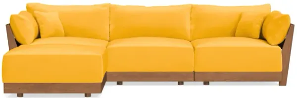 Modular Bondi Espresso 3-Seater Sectional in Marigold | Memory Foam Blend